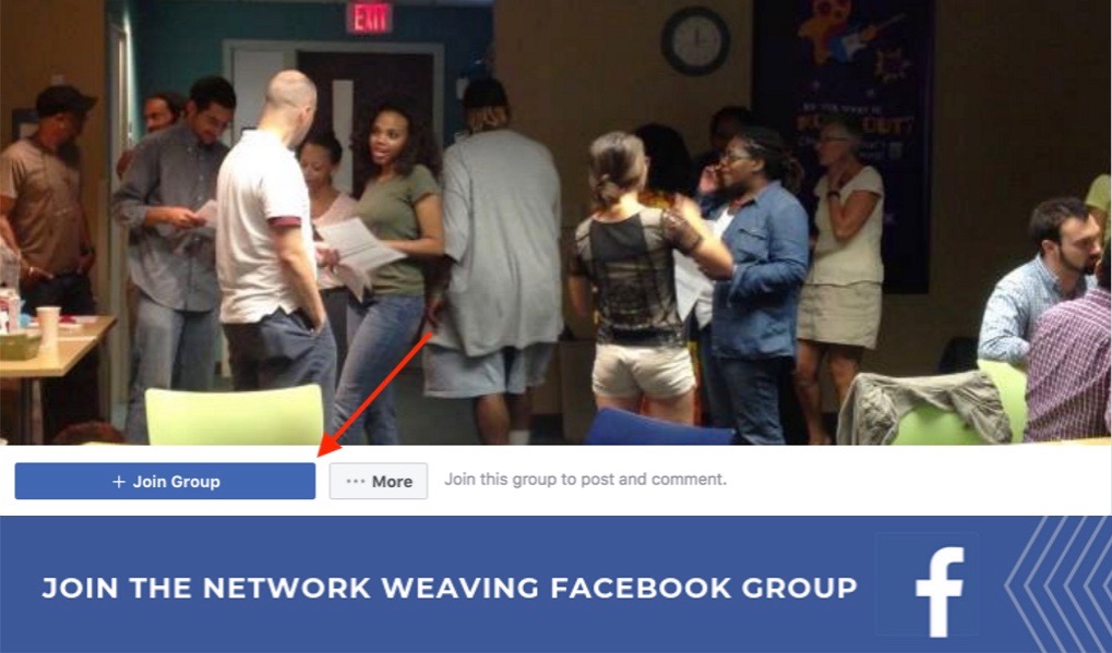 Join the Network Weaving Facebook Group  
https://www.facebook.com/groups/339757846085496/